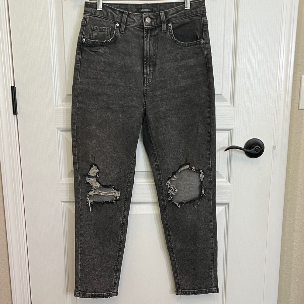 Wild Fable Charcoal Grey Distressed Ankle Jeans